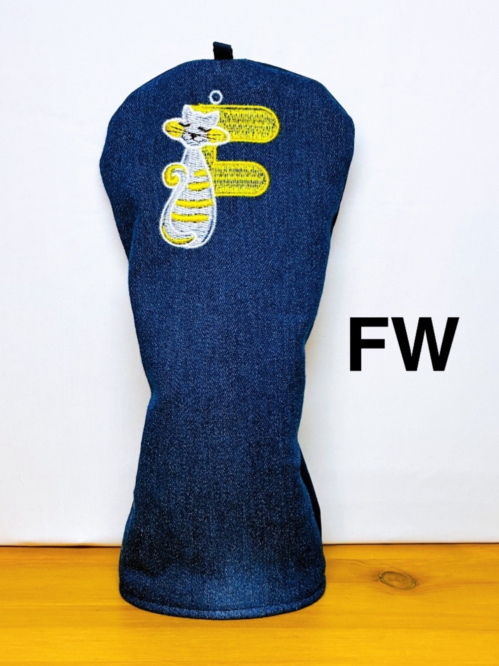Golf Fairway wood Head Cover Denim Jeans Handmade By Shizu